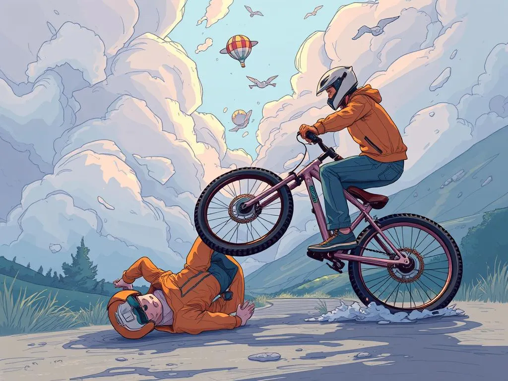 caida de la bicicleta significado