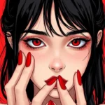 chica con uenas rojas significado