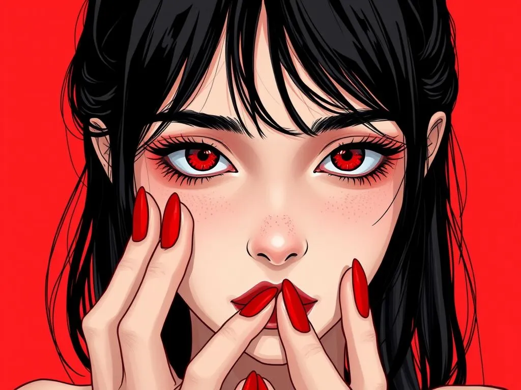 chica con uenas rojas significado