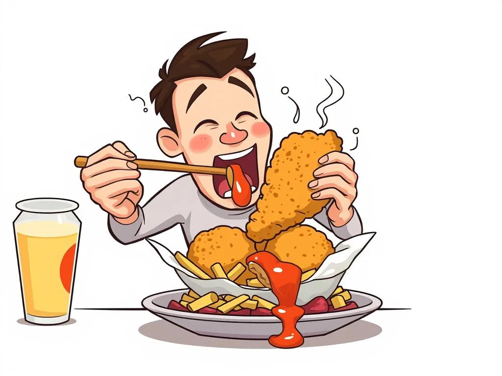 comiendo pollo frito significado