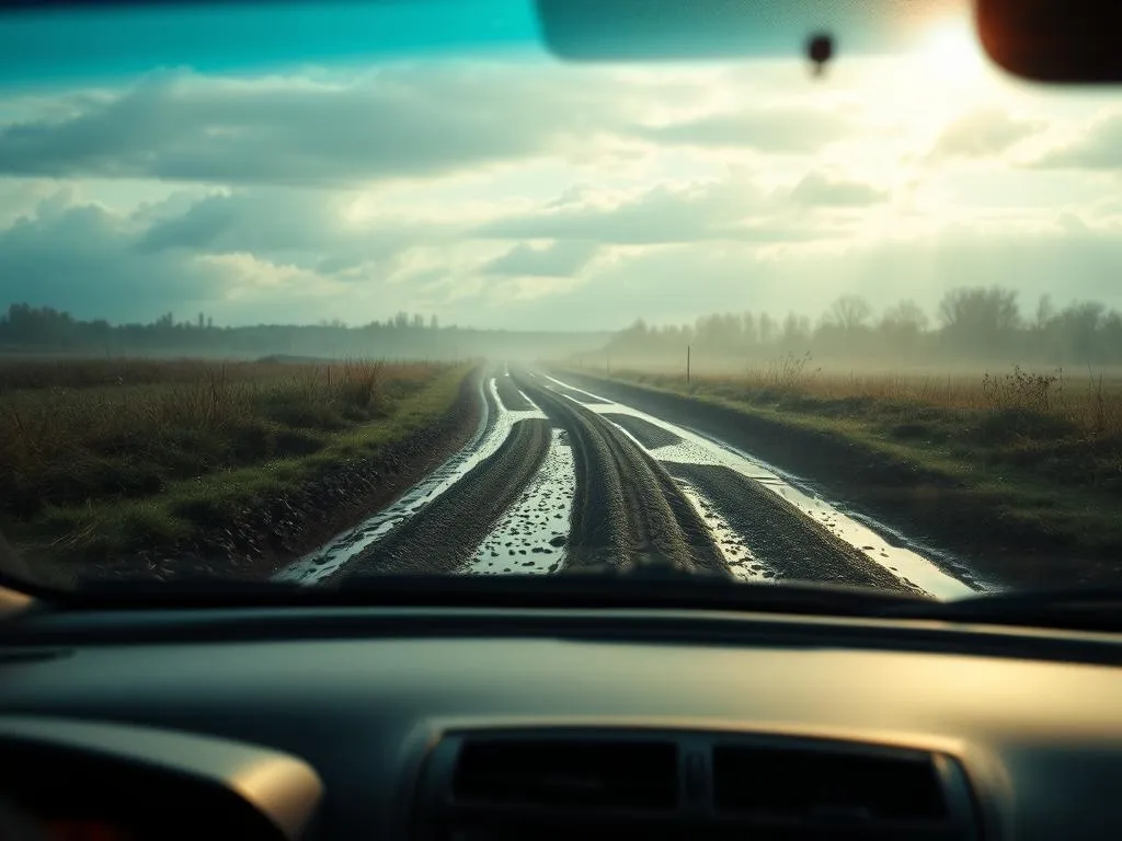 Conduciendo por un camino embarrado en un sueño: significado