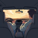 conduciendo un auto desde el asiento trasero significado