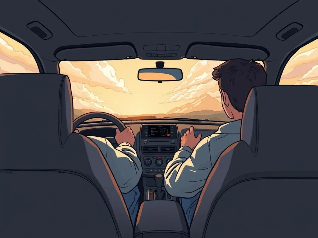 conduciendo un auto desde el asiento trasero significado