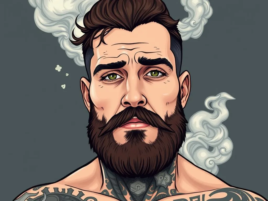 hombre pequeno con barba y tatuajes significado suenos