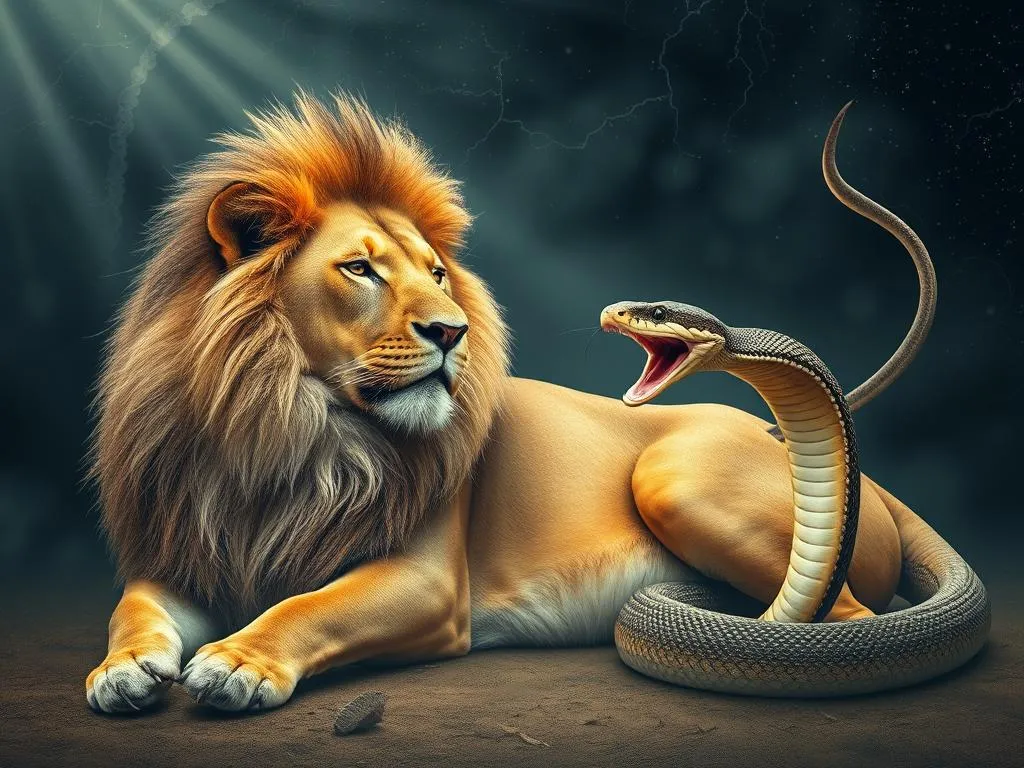 Significado de Soñar con León y Serpiente