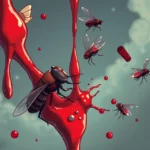 moscas sangre bebiendo sangre significado