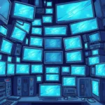 muchas pantallas de ordenador y television significado