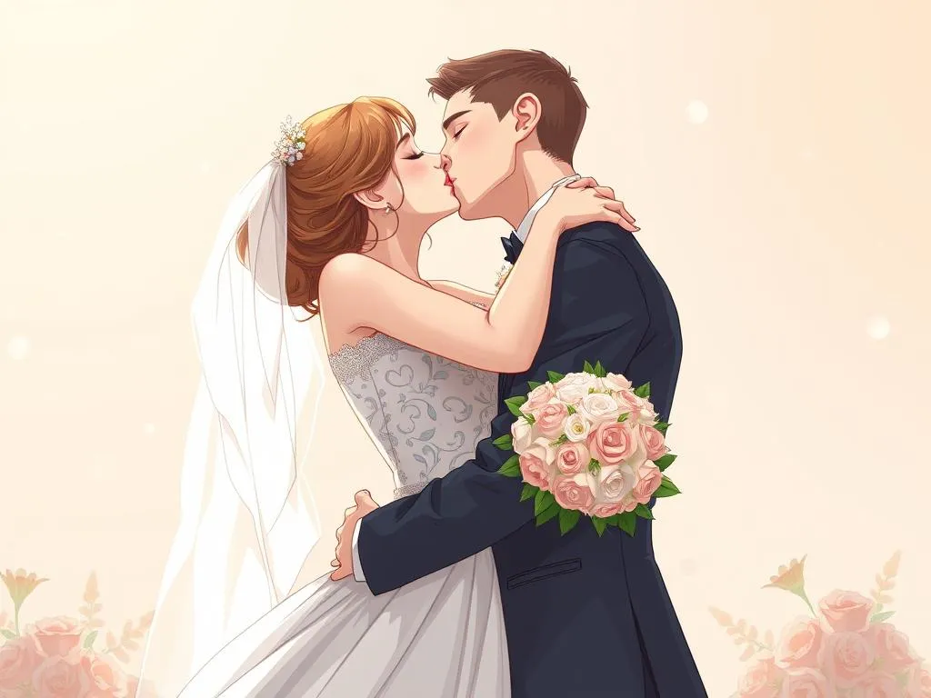 novia y novio besandose significado
