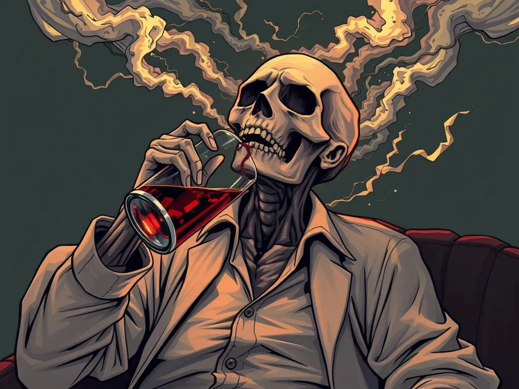 persona muerta bebiendo alcohol significado sueno