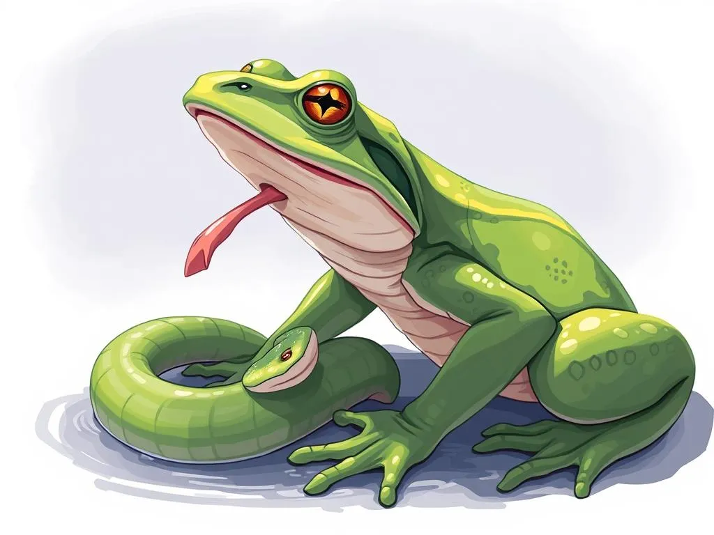 ranas comiendo serpientes significado suenos