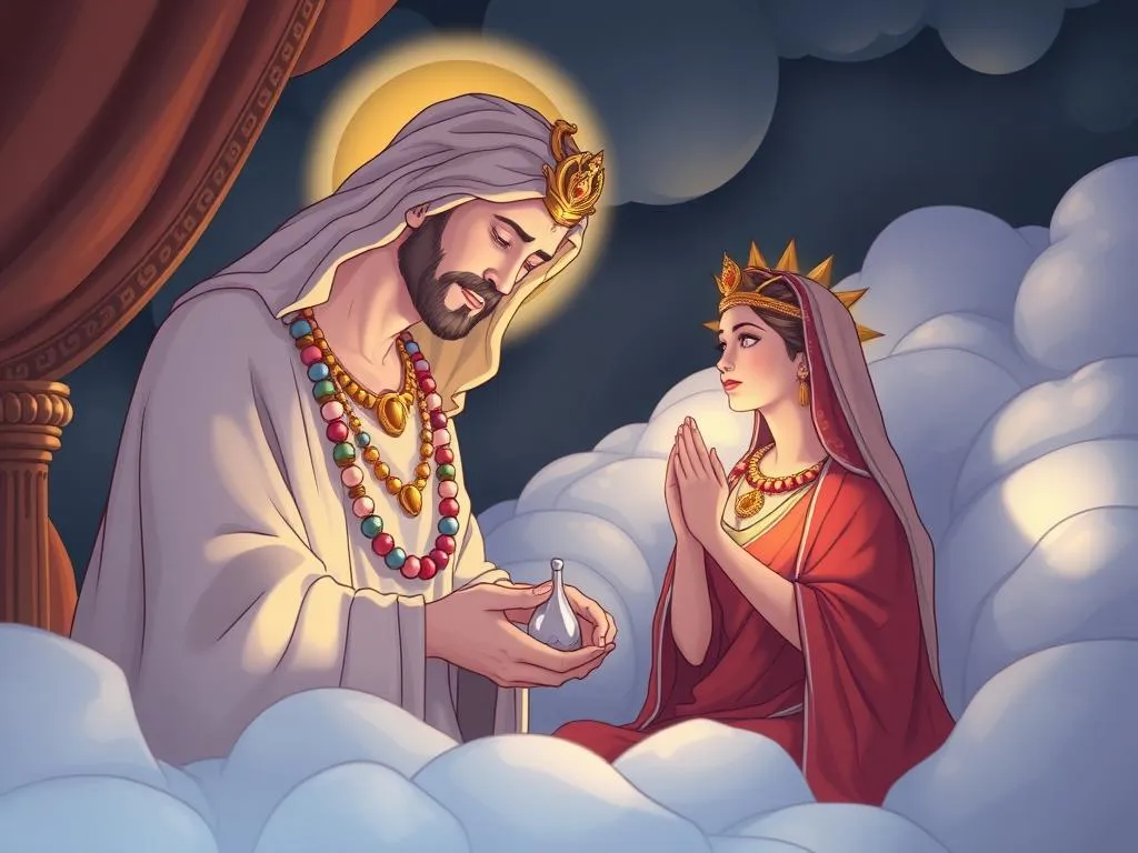 recibiendo un collier de madre divina en sueno