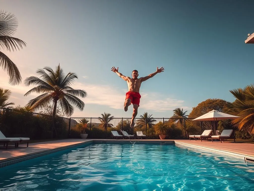 Significados de Soñar con Saltar a una Piscina