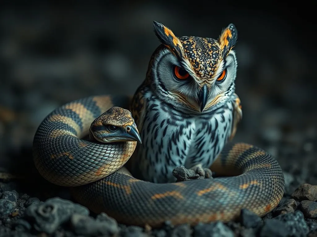 Significado del Sueño de una Serpiente Constriñendo un Búho