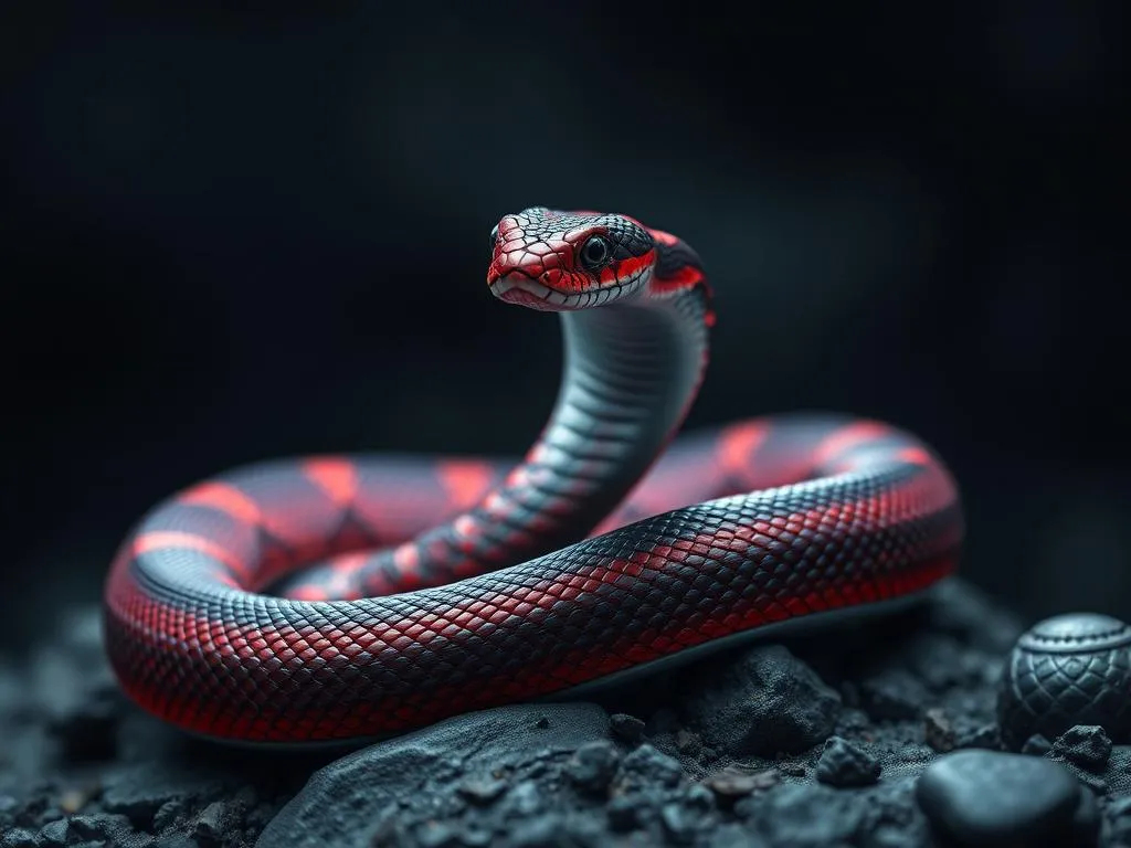 Sueño de serpiente roja y negra
