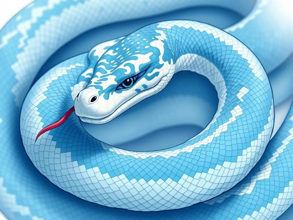 sueno de serpiente azul y blanca