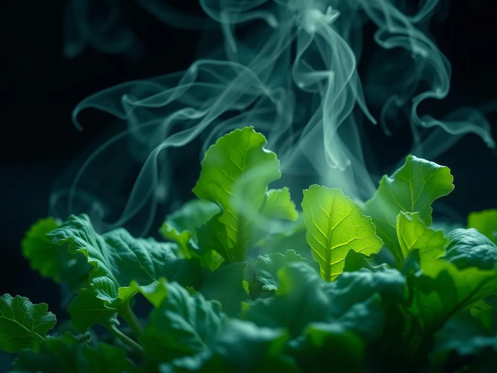 Viendo verduras de hojas verdes en tus sueños