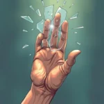 vidrio roto corta la mano significado